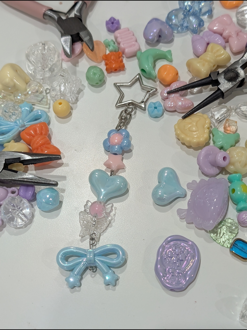 Pastel Blue And Pink Keychain